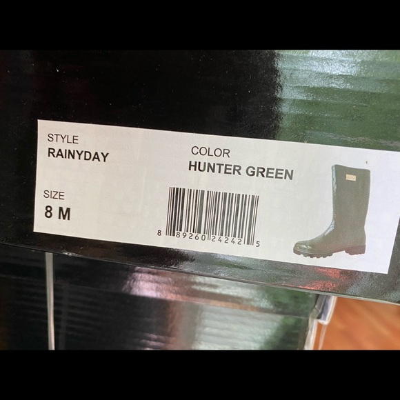 NIB Nicole Miller Rainy Day Rain Boot Hunter Green - Picture 7 of 8
